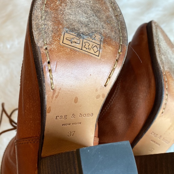 Rag & Bone Cognac Leather Lace Up Bootie - Picture 7 of 9